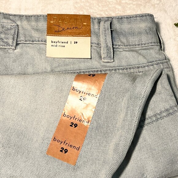 🏷️ Rachel Roy Ladd Boyfriend Carpenter Mid Rise Stone Washed Ripped Jeans Small - Picture 9 of 16